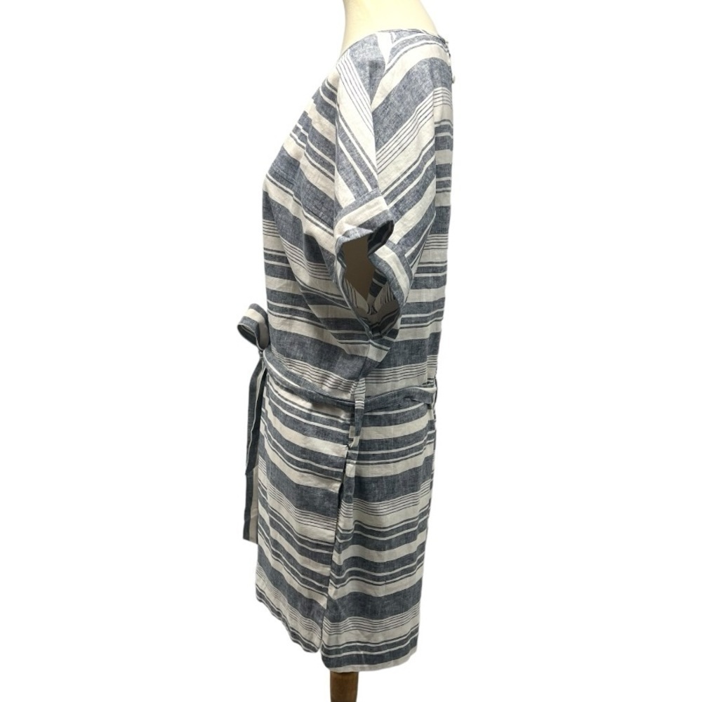Madewell Perimeter Striped Linen Blend V Neck Casual Romper Women’s Large - Picture 7 of 15